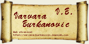 Varvara Burkanović vizit kartica
